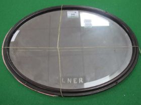 An original LNER oval carriage mirror with bakelite surround.