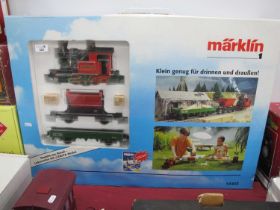 A Marklin 'G' Gauge Ref No 54403 Train Set, comprising :- 0-4-0 tank steam locomotive "Emma", two