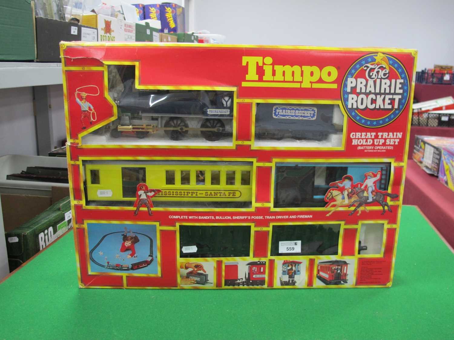 Timpo Fire Engine A Timpo Toys #244 Battery Operated The Prairie Rocket Great Train Hold ...