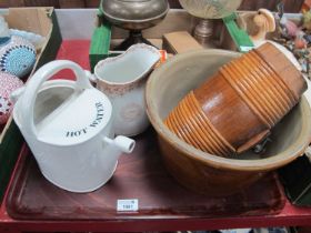 St Bernards Rescue Flask, 25cm wide, stoneware vessel, Doulton hot water pail, Campania jug (