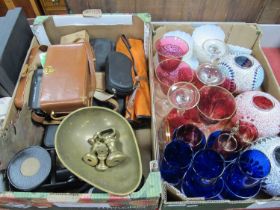Scales & Weights, tools, Yashica 8 camera, Sony PSP, glassware, etc:- Two Boxes