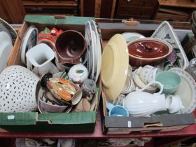 Worcester Coffee Pot, Colclough tea set, Old Court vase, other ceramics:- Two Boxes.