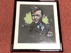 Arthur Ward (1906-1995) Sketch Air Chief Marshal Arthur William Tedder (approximately 48 cm x 57