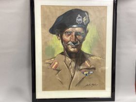 Arthur Ward (1906-1995) Sketch Field Marshal Bernard Law Montgomery (approximately 49 cm x 62 cm).