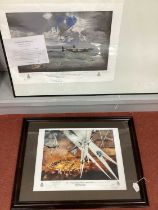 WW2 Aviation RAF Bomber Command interest - one framed print and two prints by Reg Payne, all