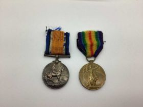 WW1 British Medal Duo, comprising of a British War Medal and Victory Medal, awarded to J 36942 WRT
