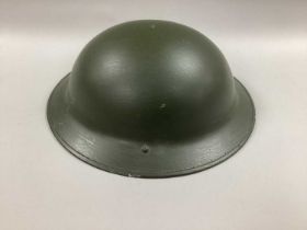 British Army Brodie Combat Helmet, with liner and chin strap.