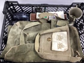 British Army Themed Items, including WWII webbing, replica No. 36 hand grenade, York and Lancaster