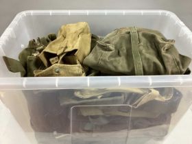 Selection Of British Army Kitbags And Webbing, including haversacks, pouches, belts, water canteens,