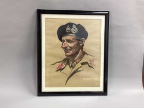 Arthur Ward (1906-1995) Sketch Field Marshal Bernard Law Montgomery (approximately 39 cm x 47 cm).