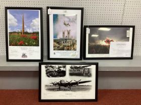 WW2 Aviation RAF Bomber Command interest - selection of commemorative framed prints, including a Reg