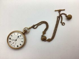 Thos Russell & Son Liverpool; A 9ct Gold Cased Openface Pocket Watch, the signed dial with black