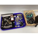 A Mixed Lot of Assorted Costume Jewellery, including vintage Paris souvenir panel bracelet, clip