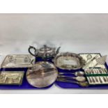 A Collection of Plated Ware, including Barker Ellis desk stand, further desk stand, sectioned