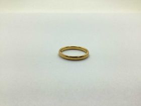 A 22ct Gold Plain Wedding Band, (finger size S) (4.5grams).