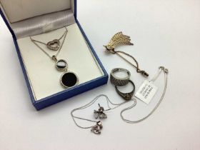 A Small Collection of Modern Stone Set Jewellery, to include a gilt coloured shooting star dress