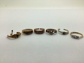 Antique and Later Rings, (some shanks cut / split / damage) including 9ct, 15ct and stamped "