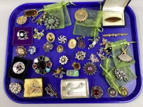 Alpaca Mexico and Other Brooches, including Miracle, diamanté, cameo style, floral sprays, Celtic
