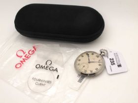 Omega; An Openface Pocket Watch, the signed dial with Arabic numerals and seconds subsidiary dial,
