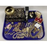 An Assortment of Modern Costume Jewellery, to include a gilt coloured collarette necklace, imitation