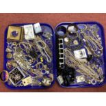An Assortment of Costume Jewellery, to include gilt coloured necklaces, imitation pearl bead