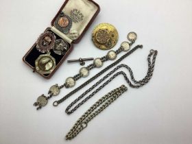 A Pocket Watch Part Movement Converted to A Brooch, signed "Heny Bagshaw London", with applied