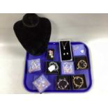 Modern Costume Jewellery, including expanding bracelets, matching necklace and earring sets, boxed