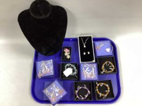Modern Costume Jewellery, including expanding bracelets, matching necklace and earring sets, boxed