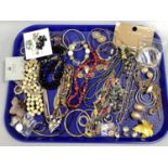 An Assortment of Modern Costume Jewellery, to include gilt coloured multi-strand necklaces,