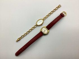 Tissot; A Vintage Stylist Gold Plated (10 Microns) Ladies Wristwatch, the oval dial with