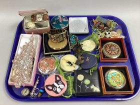 Stratton and Other Modern Ladies Compact Mirrors, including Radley, diamanté, etc, hair ornaments,