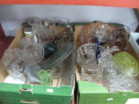 Punch Bowl, trinket sets, other glassware, Two Boxes.