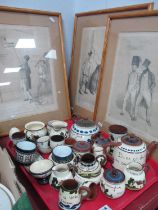 A Collection of Devon Ware Pottery, including teapot, cream jug, egg cups etc:- One Tray together