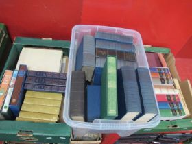 A collection of books to include Folio society many in folders, Oldham's press comprising of Fifty