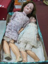 Two Bisque Headed Open Mouthed Composition Dolls Stamped Armand Marseille Germany, to include