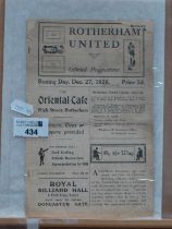 1926-7 Rotherham United v. Stoke City Twelve Page Programme, for The Division Three North Fixture,