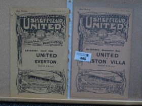 1922 Sheffield United Reserves v. Rotherham County Four Page Programmes, for The Midland League