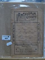 1914 Rotherham County v. Sheffield United Sixteen Page Programme, For The Midland League Fixture,