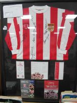 Stoke City Score Replica Shirt Commemorating Their 1972 League Cup Final Win, bearing black pen
