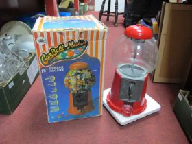 A Circa 1970's Metal Gumball Machine, 35cm high, in original box.