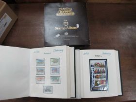 Stamps; a collection of Worldwide Universal Postal Union (UPU) centenary stamps housed in three