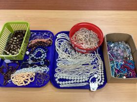 A Large Mixed Lot of Assorted Costume Bead Necklaces, including wooden beads, assorted imitation