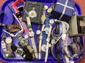 A Collection of Assorted Ladies and Gent's Wristwatches, including Orla Kiely, a modern pocket