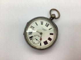 H Stone Leeds; A Hallmarked Silver Cased Openface Pocket Watch, the signed white dial with bold