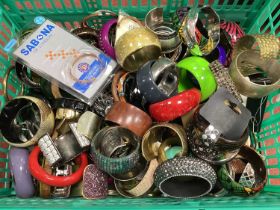 A Large Collection of Assorted Costume Bangles :- One Box