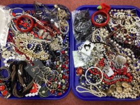 A Collection of Assorted Costume Jewellery, including imitation pearls, bead necklaces, gold