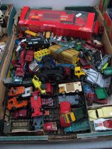 A Quantity of Playworn Diecast Model Vehicles by Dinky Toys, Corgi, Matchbox, Majorette, and