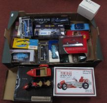 A quantity of boxed and unboxed diecast model vehicles by Frobly, Franklin Mint, Matchbox, Corgi and