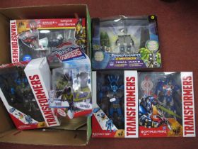 Six Transformers Toys by Hasbro, to include #A6152 Autobot Drift, Energon Tidal Wave, #A6517 Optimus