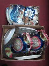 Pair of H.J. pottery vases circa early XX Century featuring rustic scenes 34cm h, Edwardian tea